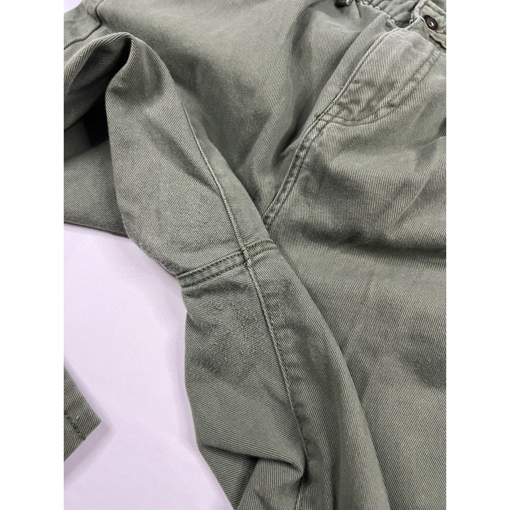 7 For All Mankind Womens Olive Green Paperbag Waist Cotton Twill Pants 31 81034 - Picture 8 of 8